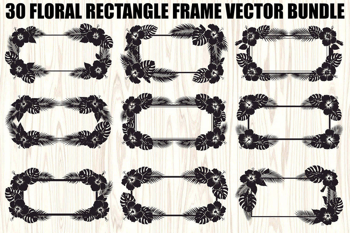 Floral Rectangle Frame SVG Bundle, an Illustration by jahid234 (Photo 1 of 31)