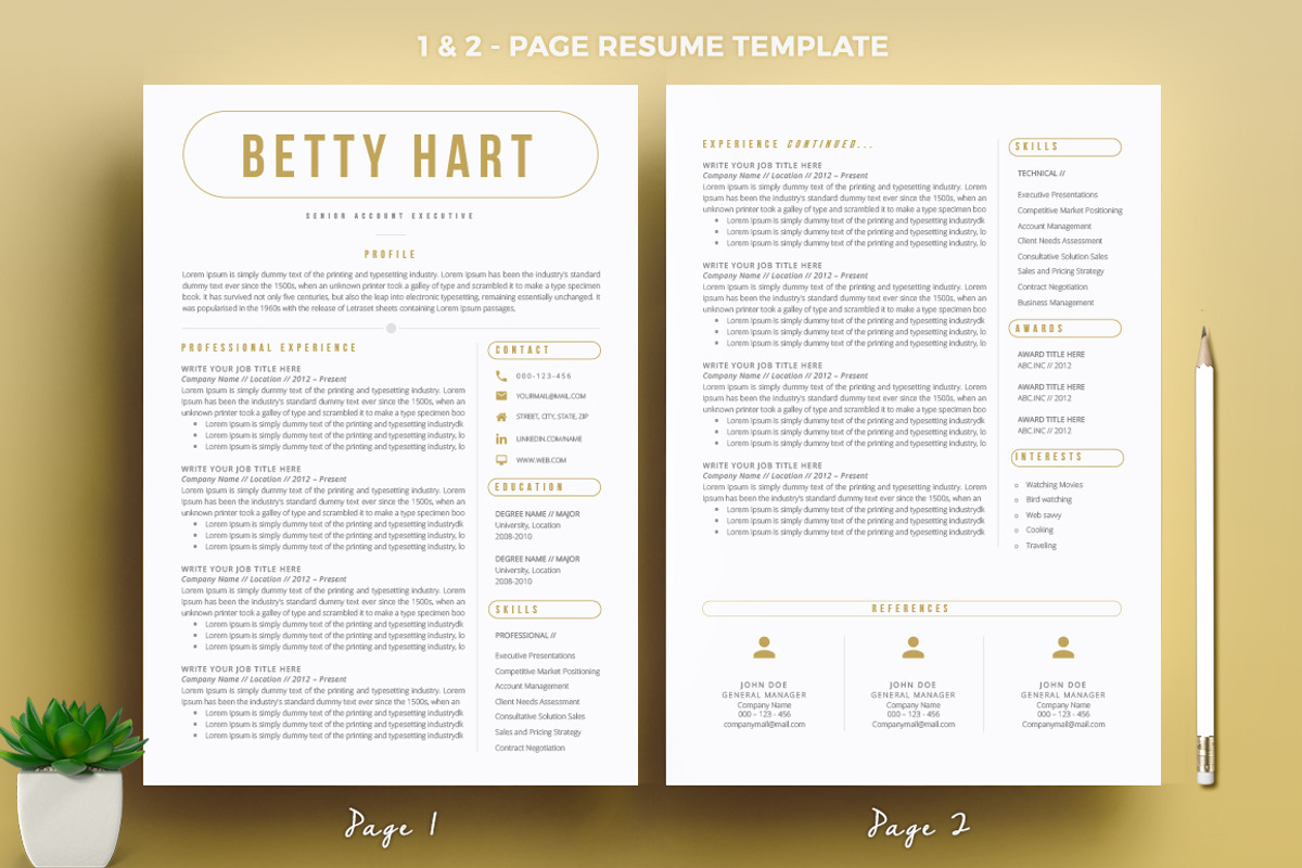 Resume/CV Template, a Resume Template by A1RESUME (Photo 3 of 6)