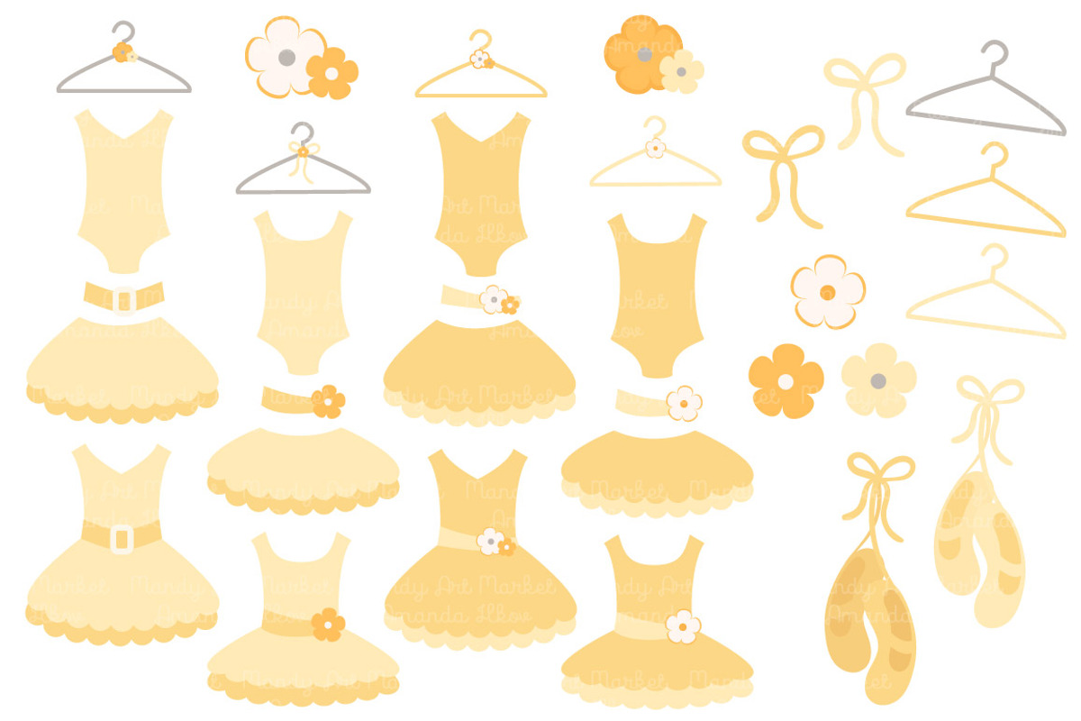 Sunshine Ballet Tutus Clipart, an Illustration by Amanda Ilkov (Photo 2 of 2)