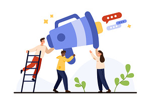 Dynamic Team Collaboration, a Person Illustration by Flashvector