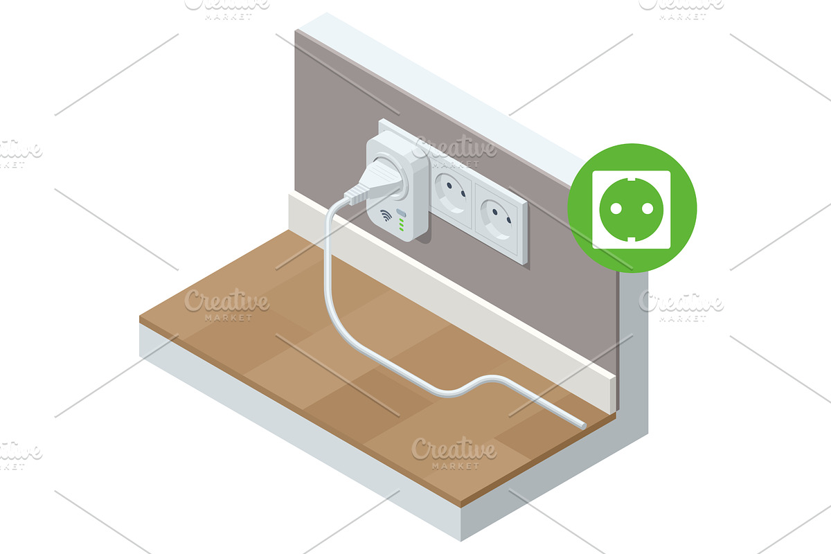 Smart Plug and Power Outlet, a Technology Illustration by Golden Sikorka