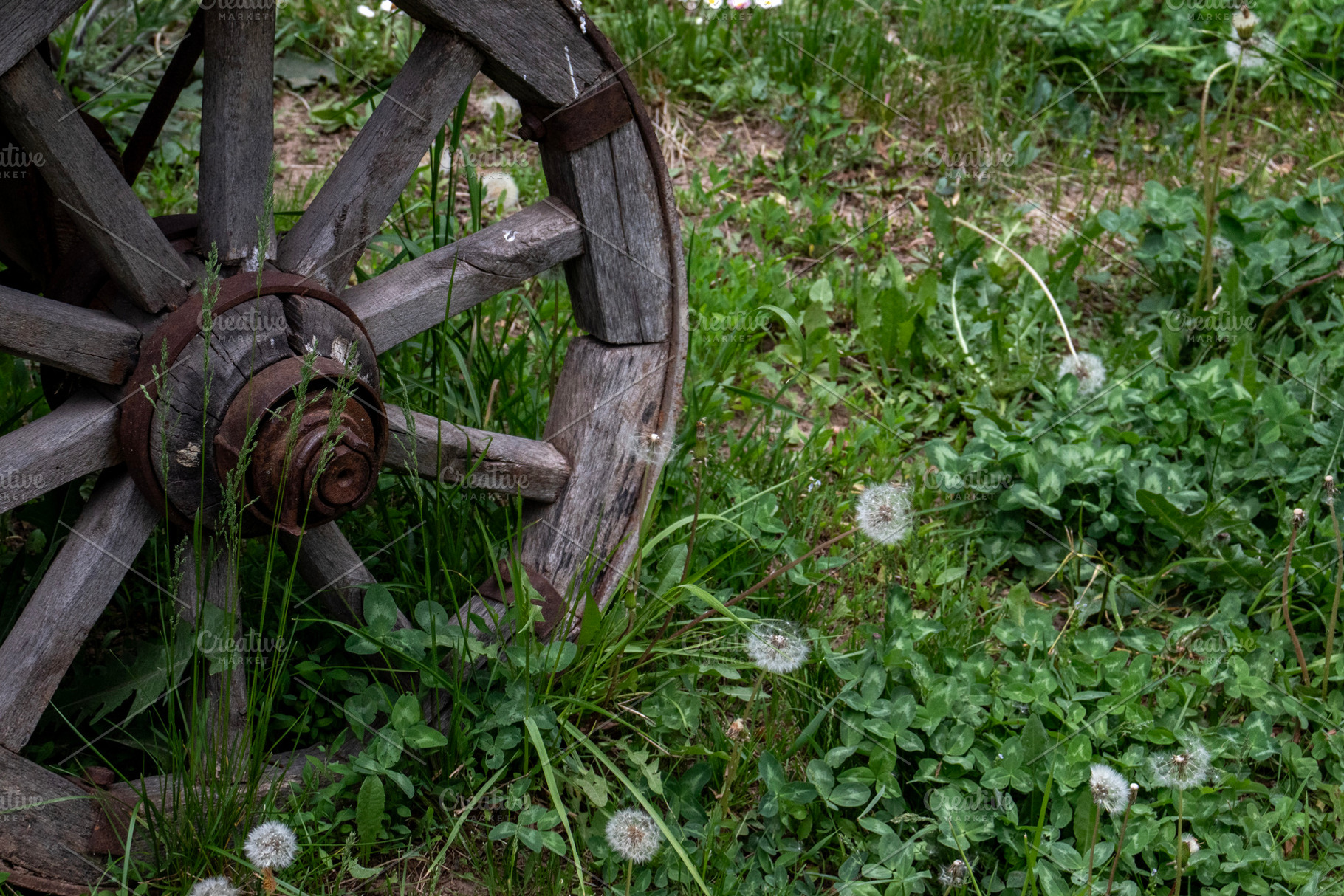 Fragment of a wooden wheel, a Technology Photo by Schreibikus