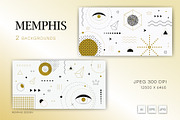 Memphis backgrounds. White and gold., a Decorative Illustration by KENO Mascots (Thumbnail 2 of 4)
