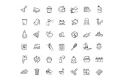 Cleaning service outline icons, an Outline Icon by Tettygreen (Thumbnail 1 of 2)
