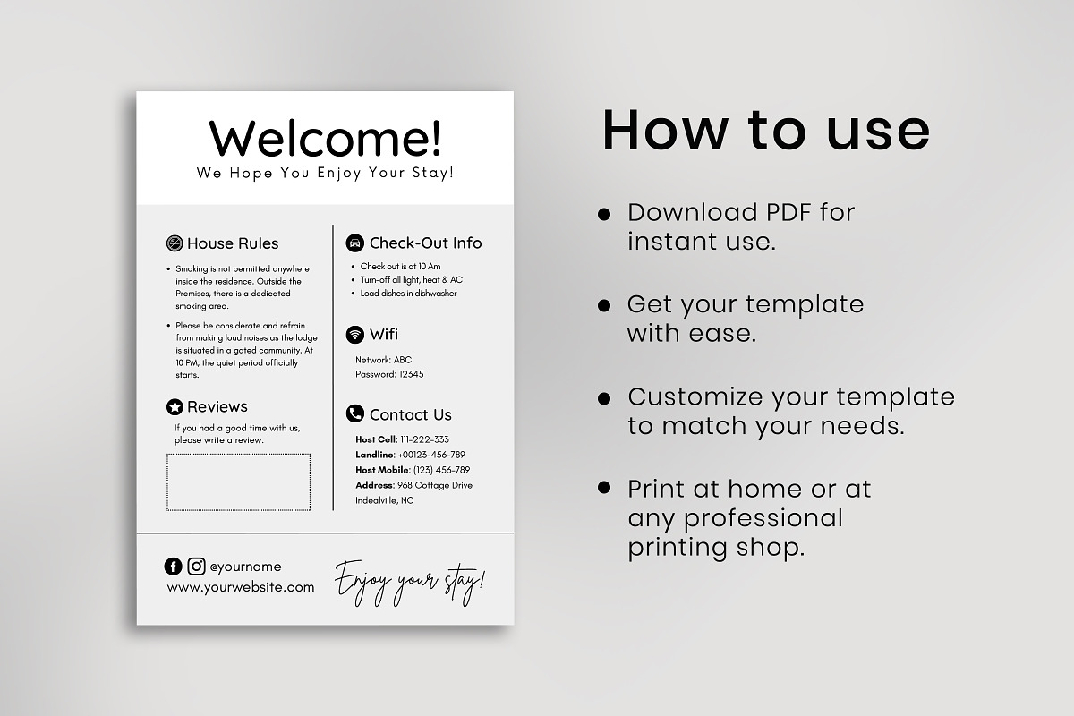 Airbnb Welcome Sign Template, a Templates & Theme by Snapybiz (Photo 8 of 10)