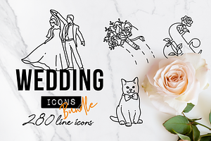 280 Wedding Icons - Bundle
