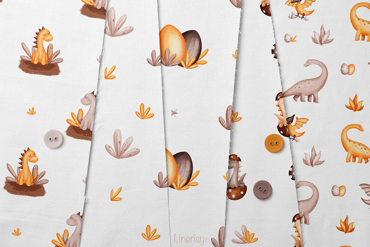 Cute dinosaur - kids collection, an Animal Illustration by Linerisyart (Photo 7 of 15)