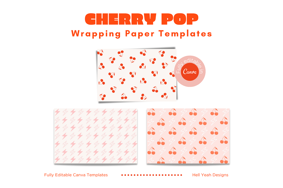 Cherry Wrapping Paper Templates, a Stationery Template by Hell Yeah Designs (Photo 3 of 7)