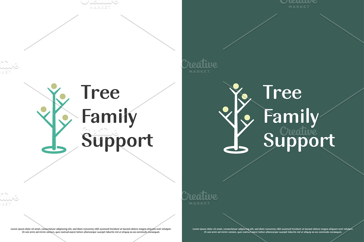 Family Tree Support Logo Design Icon, a Branding & Logo Template by Morvana Crew