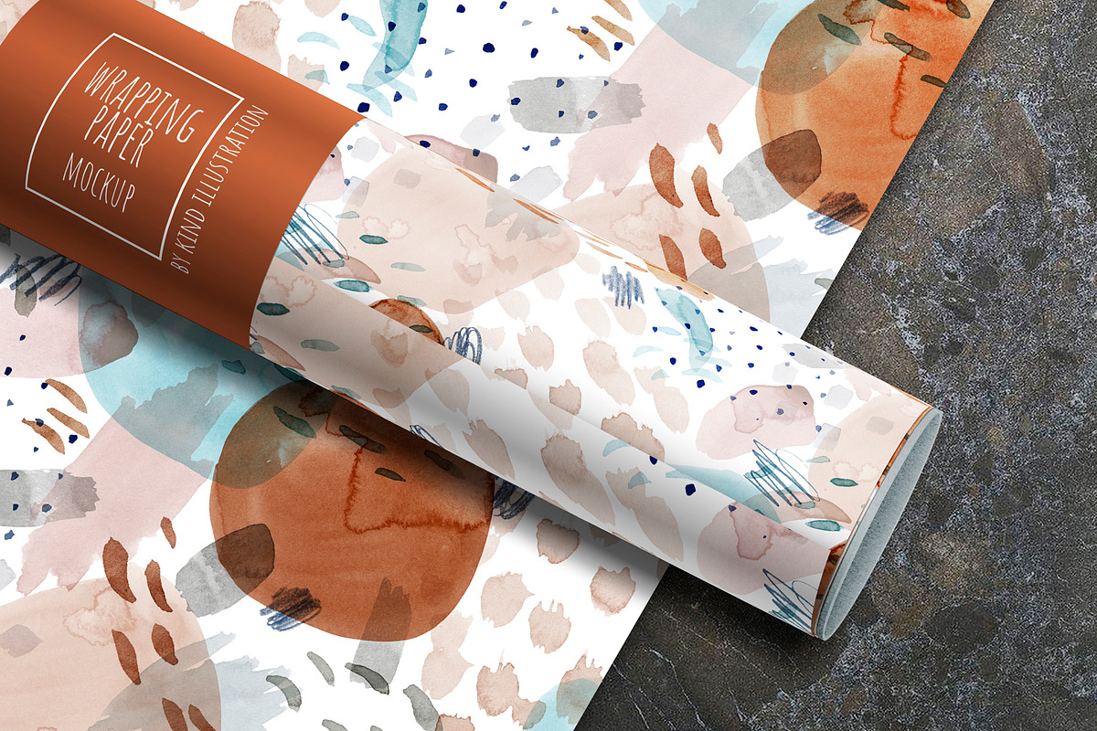 Wrapping paper mockup, a Mockup by ⚞ Kind Illustration ⚟ (Photo 4 of 6)