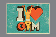 I Love Gym. Vector poster set., a Sport Illustration by PoPaShop (Thumbnail 4 of 7)