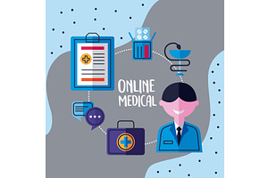 online medical with doctor, a Healthcare Illustration by studiogstock