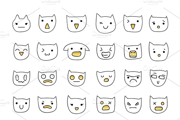 Cat Emotions Set Of 36 Pieces