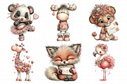 Quirky Valentine Day Animal Clipart, an Illustration by Daily.Designs (Thumbnail 3 of 5)