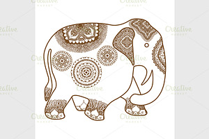 Vector Hand-drawn Elephant