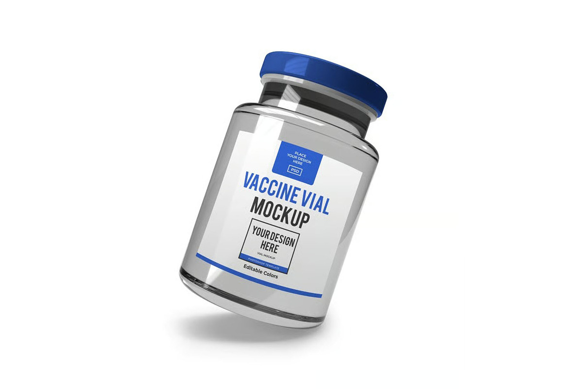 Vaccine Vial Mockup Template Set, a Packaging Mockup by DesignRushMarket (Photo 7 of 11)