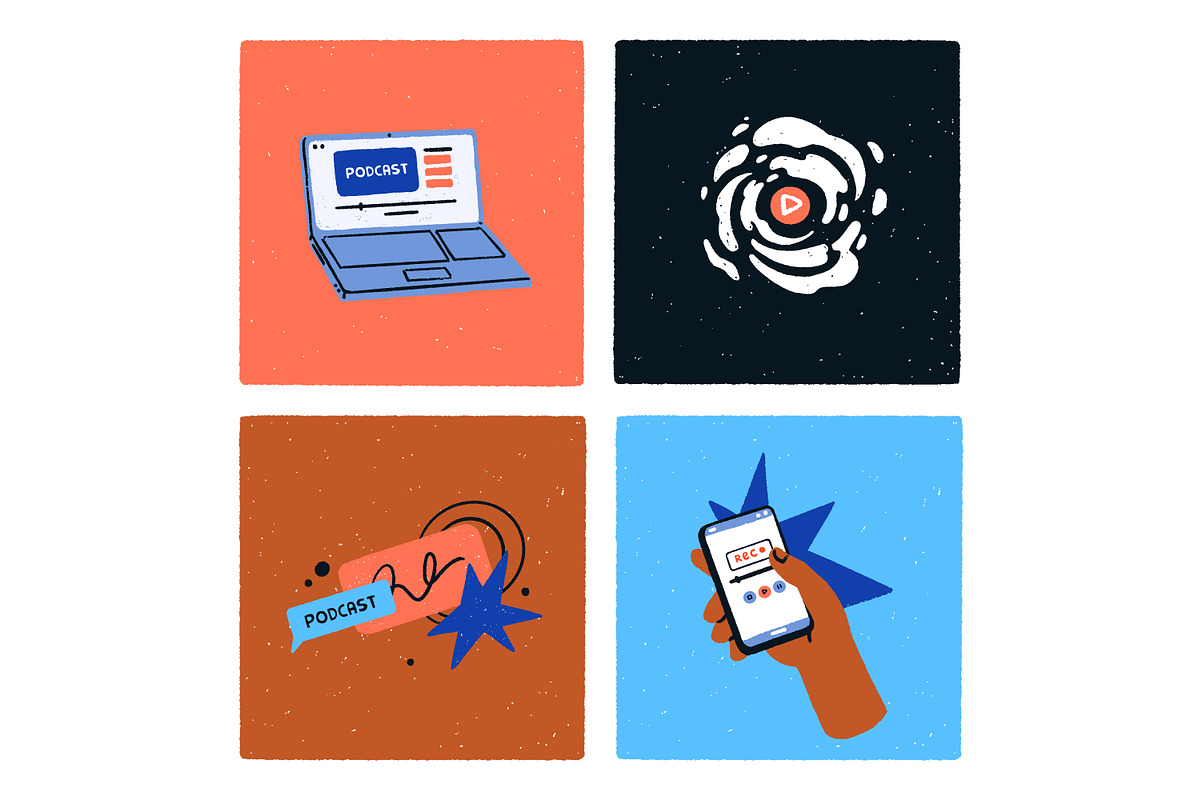 Podcast cover designs, streaming set, an Object Illustration by Good Studio (Photo 4 of 10)