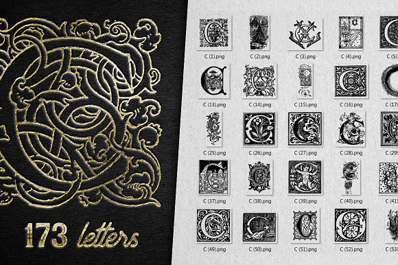 Vintage Letter C Vector And PNG preview 7
