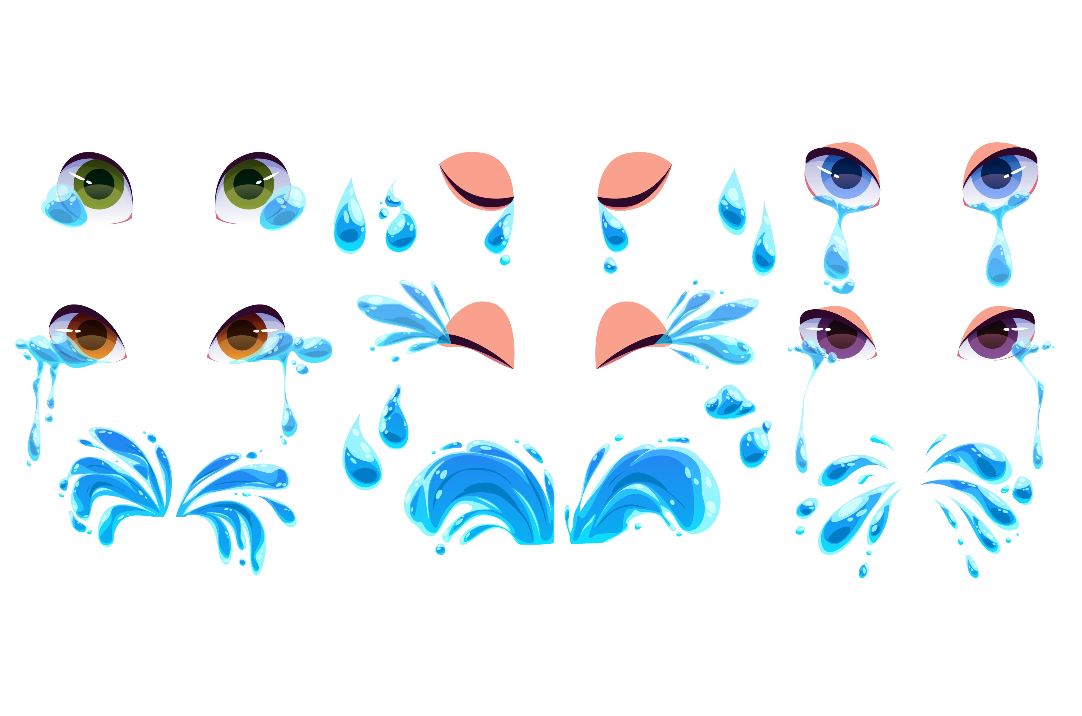 Cartoon comic tear splash with eye, an Illustration by art PVP - market