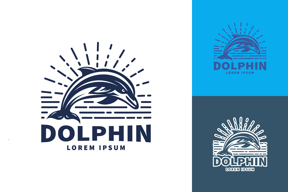 Dolphin Logo Jumping Out of Water, a Branding & Logo Template by Saba Vector