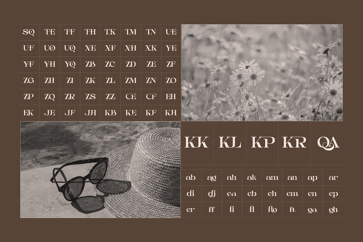 Aseno Modern - Ligatures Serif Font, a Serif Font by Nirmana Visual (Photo 8 of 17)
