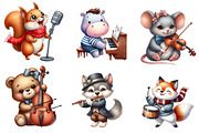 Kawaii Musical Animal Clipart Bundle, an Illustration by CreationArt (Thumbnail 4 of 5)