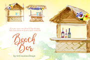 Watercolor Beach Bar Clipart, a Food Illustration by ArtCreationsDesign (Thumbnail 6 of 8)