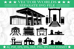 Station SVG, Parking, Station SVG, an Object Graphic by VectorWorlds