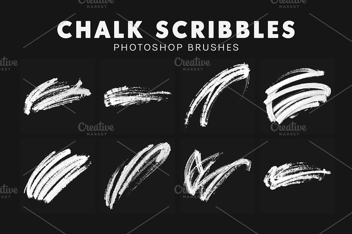 20 Chalk Scribbles Brushes, a Brush Add-On by AB-TheDesigner (Photo 3 of 4)
