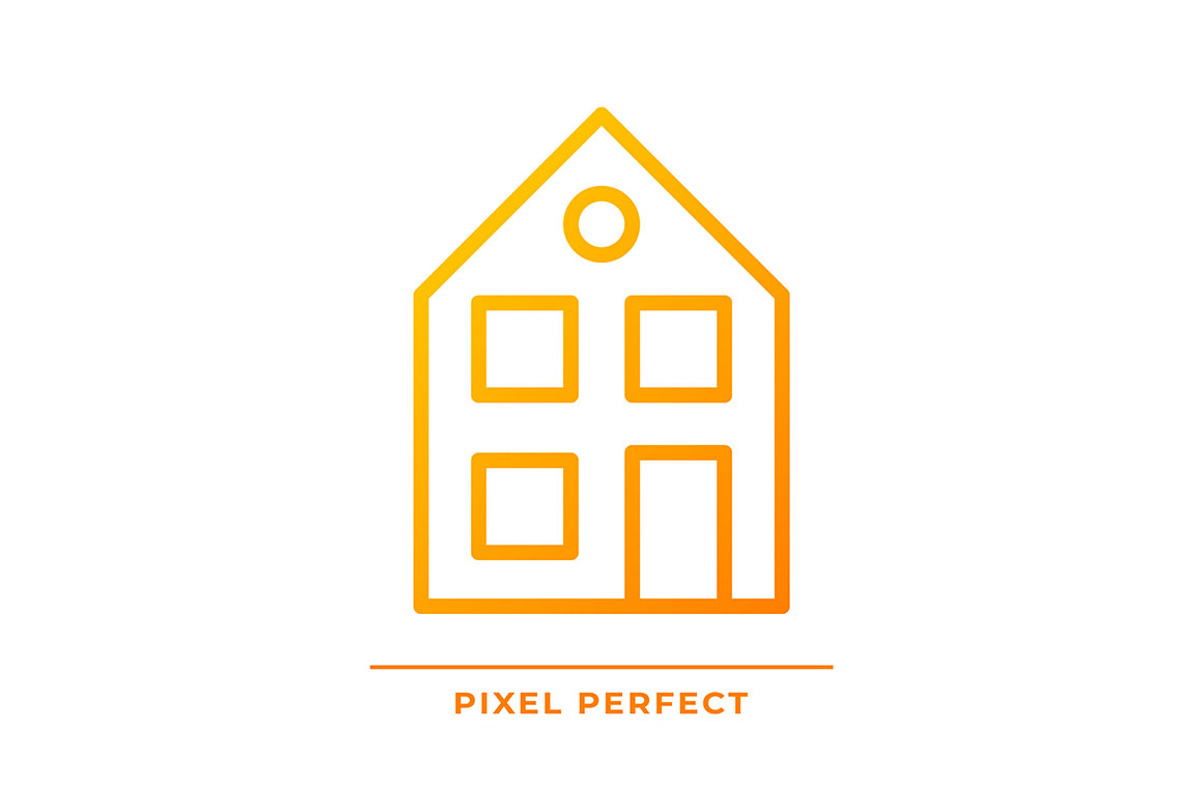 Two story house pixel perfect, an Icon by IMG Visuals