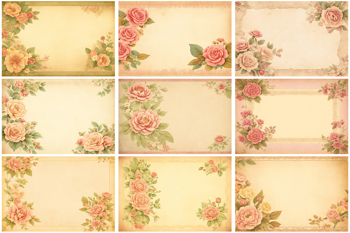 Vintage Floral Border Background, a Texture Graphic by Forhadx5 (Photo 7 of 8)