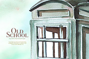 Watercolor Old School Clipart Set, a Seasonal Illustration by ArtCreationsDesign (Thumbnail 10 of 18)