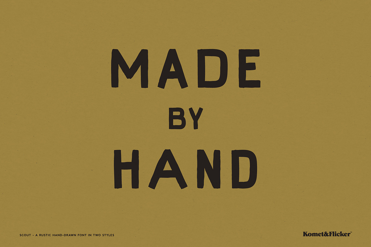 Scout - A Rustic Hand Drawn Font, a Sans Serif Font by Komet & Flicker (Photo 9 of 12)