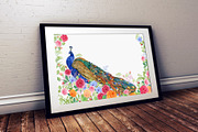 Peacocks and flowers/watercolor, an Illustration by MitrushovaArt (Thumbnail 4 of 7)