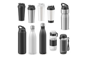 Water bottles mockup. Realistic, a Food Illustration by Stock-Smart-Start