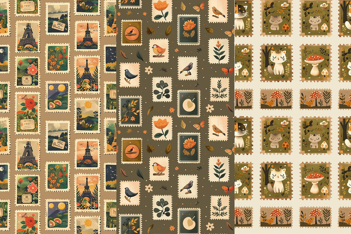 8 Cottagecore Stamp Seamless Pattern, a Pattern Graphic by Inknfolly (Photo 3 of 5)