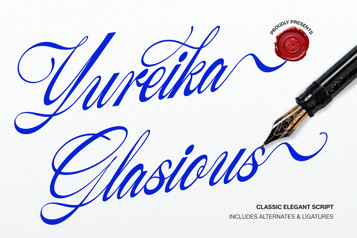 Yureika Glasious Classic Script, a Script Font by gracetype_studio (Photo 1 of 11)