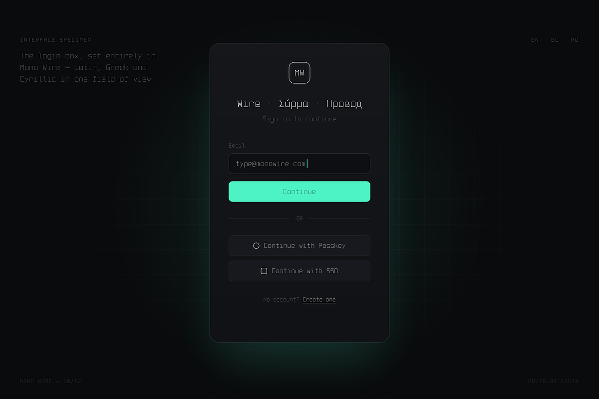 Mono Wire - Minimal Monospace Type, a Sans Serif Font by HipFonts (Photo 7 of 26)