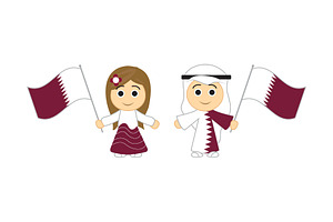 Qatar National Day Kids children, a Graphic by Logoworks