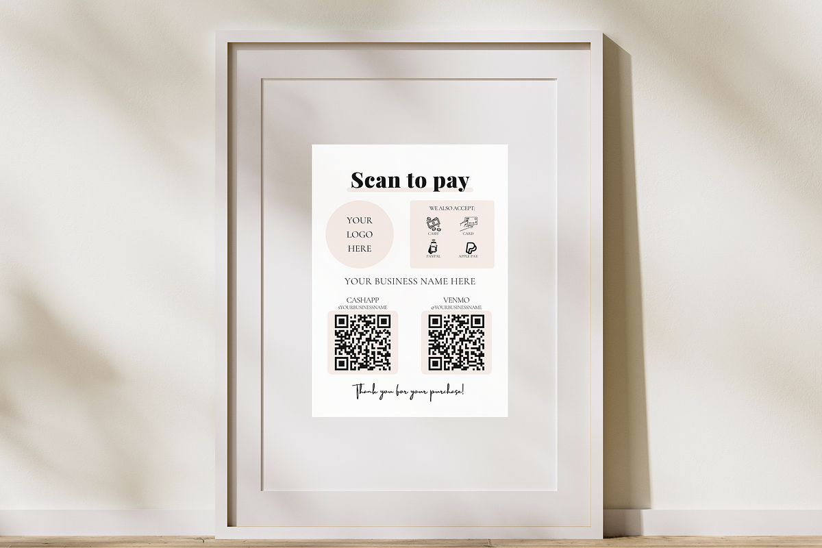 Editable Scan to Pay Canva Template, a Business Card Template by Digital By Nikoleta (Photo 2 of 8)