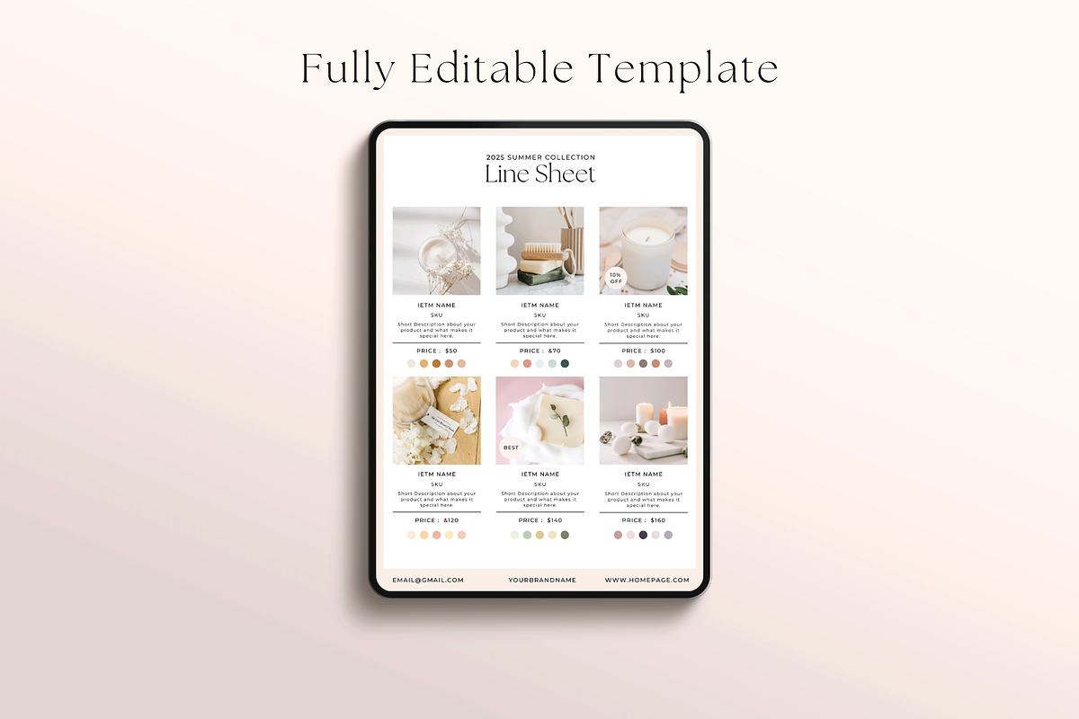 Wholesale Line Sheet Canva Template, a Flyer Template by Hellohastore (Photo 2 of 11)