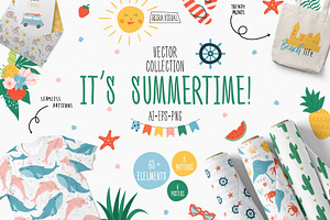 Summer vector clipart & pattern
