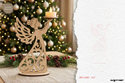 Christmas Angel Candle Holders SVG, a Decorative Illustration by svgocean (Thumbnail 8 of 14)