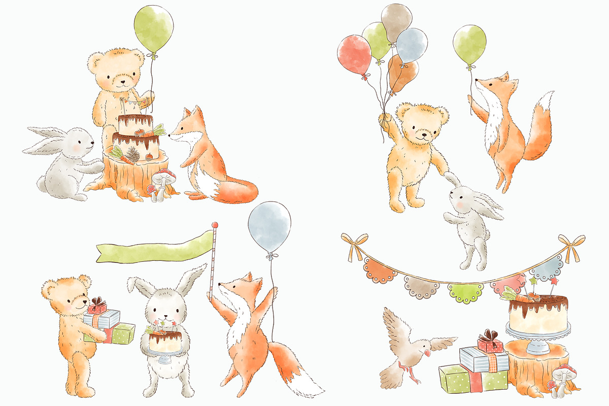 Forest Woodland animals clipart, an Animal Illustration by Magic Story Studio (Photo 2 of 5)