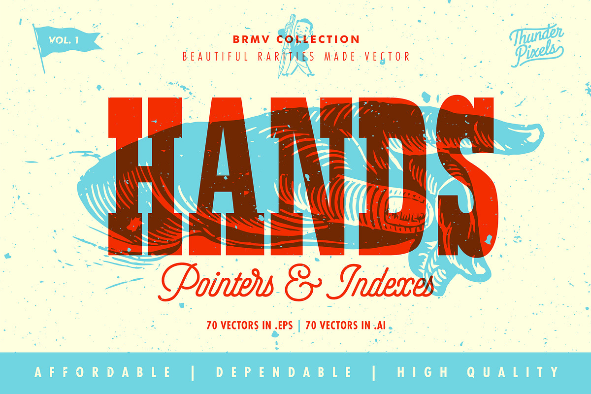 Hand Pointers & Indexes - BRMV 01, an Illustration by Thundr Co. (Photo 1 of 12)