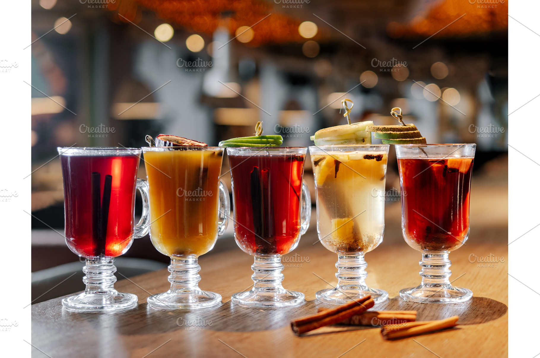 Set of different flavors mulled wine, a Food & Drink Photo by Fascinadora