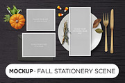 Mockup · Fall Stationery Scene, a Print Template by tomodachi studio (Thumbnail 1 of 4)