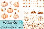 Pumpkin Patch Pattern Clipart, an Illustration by CrexoraLab (Thumbnail 1 of 5)
