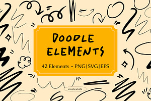 Doodle Elements & Scribble Lines, an Object Graphic by Create with Tabi