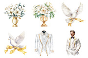White & Gold Wedding Clipart, an Illustration by Design Market (Thumbnail 4 of 4)